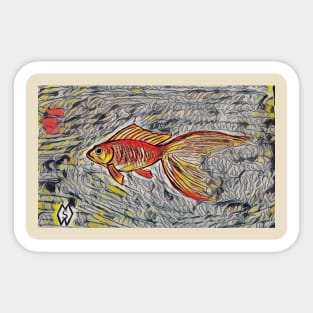 Fancy Goldfish in Radiant Waters Sticker